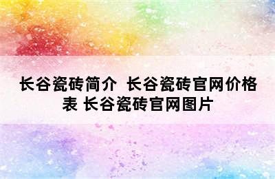 长谷瓷砖简介  长谷瓷砖官网价格表 长谷瓷砖官网图片